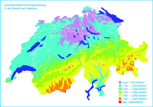Schweiz Sonneneinstrahlung