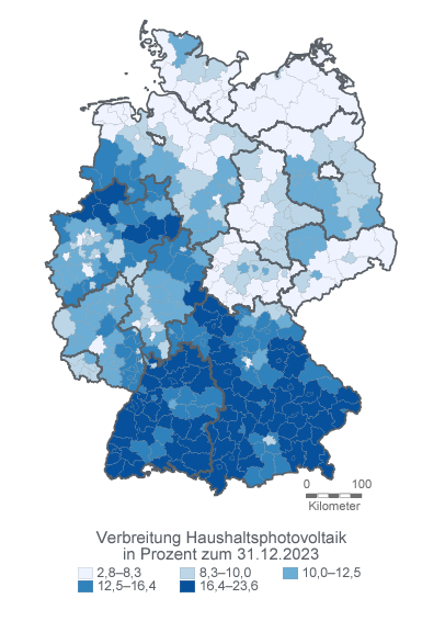 Verbreitung von Photovoltaik in Deutschland nach KfW Research