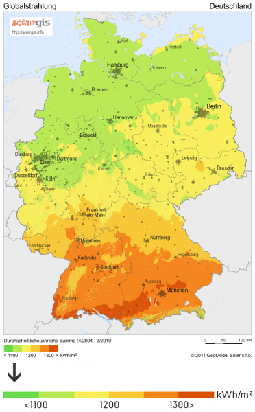 Sonneneinstrahlung in Deutschland als Einflussfaktor auf den Photovoltaik Ertrag